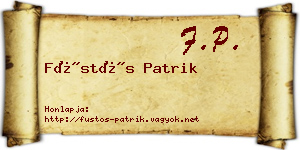 Füstös Patrik névjegykártya