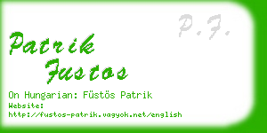 patrik fustos business card