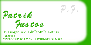 patrik fustos business card